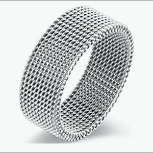 Elegant Silver Mesh Ring - stainless steel